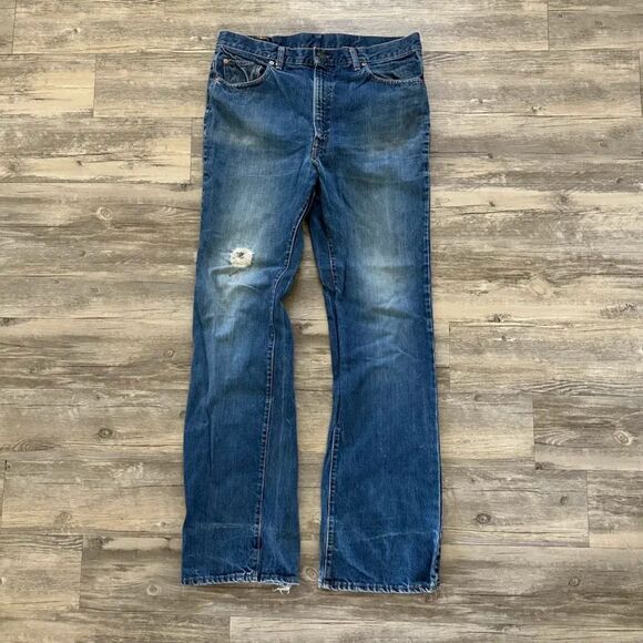 Vintage 70s Levi's 517 Single Stitch Red Tab Denim Jeans Size 36X34 - Picture 1 of 9